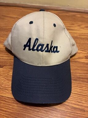 Alaska Embroidered Two-Tone Baseball Cap - Beige & Navy